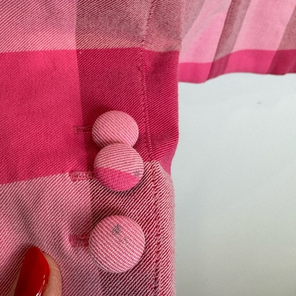 Autres Filles Pink Plaid puff shoulder Women's Blazer size small - Picture 9 of 9